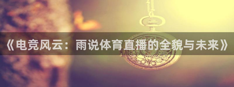 《电竞风云：雨说体育直播的全貌与未来》